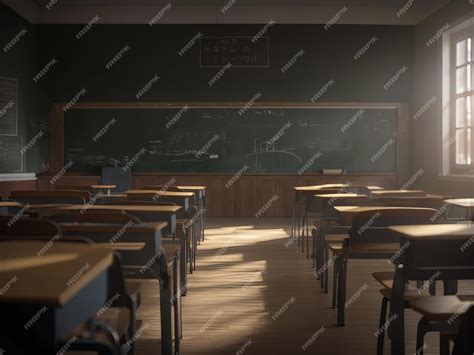 Premium AI Image | In the empty classroom back to school background