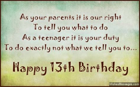 Funny 13th Birthday Card Sayings - Funny PNG