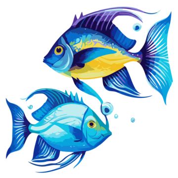 Saltwater Fish, Sticker Clipart Twelve Tropical Fishes In Tropical ...