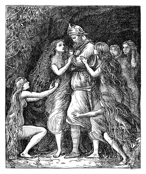 Tannhäuser Wants to Leave Venusberg | Old Book Illustrations