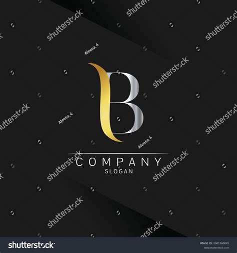 B Letter Logo Design Gold Silver Stock Vector (Royalty Free) 2061260045 ...