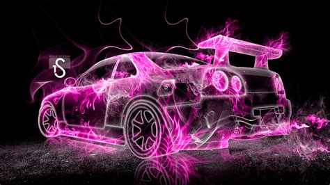 🔥 Free Download Nissan Skyline Gtr r34 Pink Fire Abstract Car Hd ...