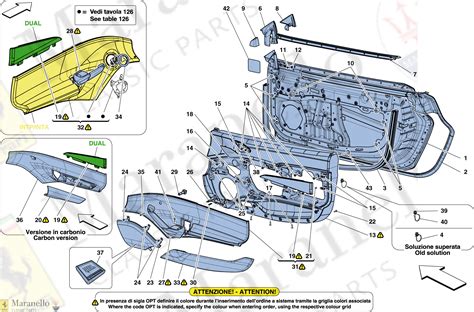 114 - Doors - Substructure And Trim parts diagram for Ferrari 488 ...