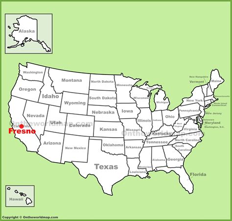 Fresno location on the U.S. Map