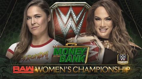 Nia Jax vs. Ronda Rousey for the Raw Women's Championship | Wwe, Money in the bank, Wwe raw and ...