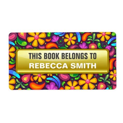 Personalized Book Labels | Floral Bookplate Label | Zazzle.com ...