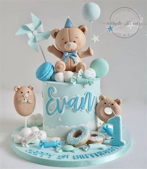 Celebrate with Cake!: Teddy Bear Candyland 1st Birthday Cake