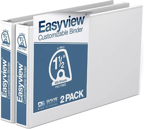 Amazon.com : EasyView Premium 1.5-Inch D-Ring Binders with Clear-View ...