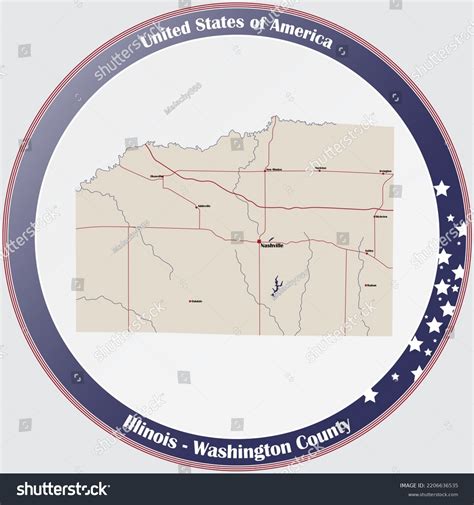 Large Detailed Map Washington County Illinois Stock Vector (Royalty ...