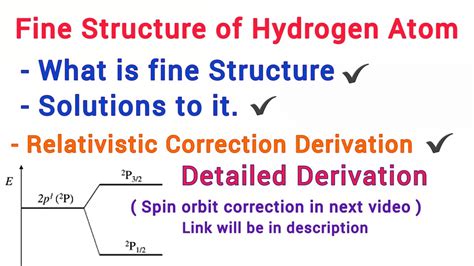 Fine Structure of Hydrogen atom - Relativistic correction derivation ...