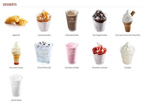 Mcdonalds Menu Desserts