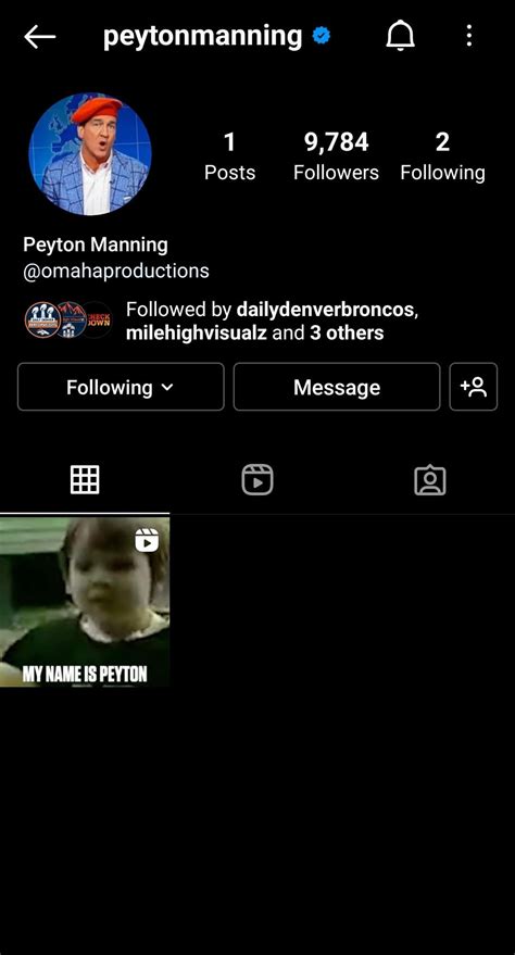 Peyton is on Instagram now : r/DenverBroncos