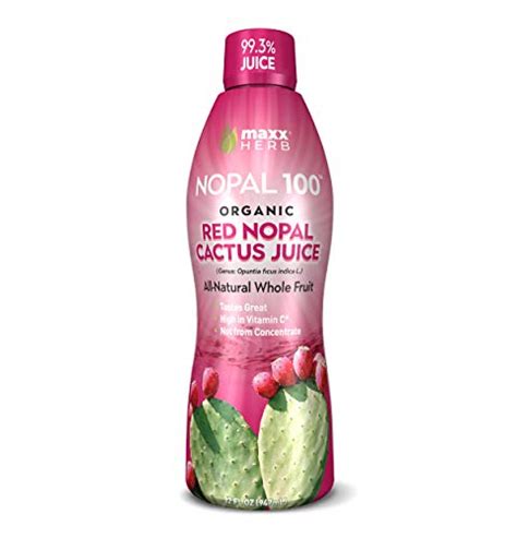 Maxx Herb Organic Nopal Cactus Juice (32 oz), Prickly Pear Cactus Juice – Antioxidant Super ...