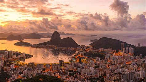 HD wallpaper: city, cityscape, Rio de Janeiro, Brazil, clouds, hills, sea | Wallpaper Flare