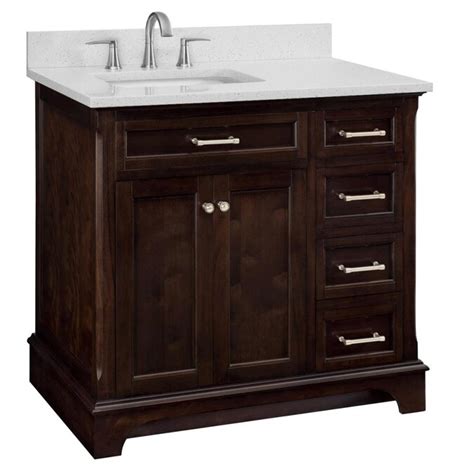 Scott Living Roveland 36-in Mahogany Single Sink Bathroom Vanity with Terrazzo Engineered Stone ...