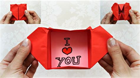 Origami heart box with a message | Heart enveloppe that opens like a box... | Hearts paper ...