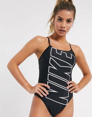 Nike logo cut out one piece swimsuit | ASOS