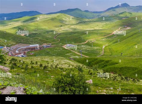 Summer view of Shahdag Mountain Resort, Azerbaijan Stock Photo - Alamy