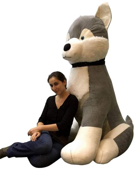 Giant Stuffed Husky Dog 5 Feet Tall Soft Enormous Plush Animal | Plush dog, Plush animals, Husky ...