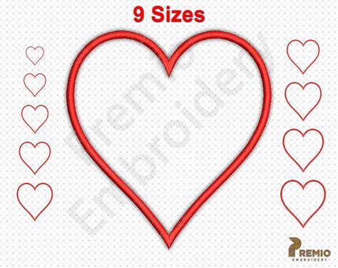 Heart Applique Design, Heart Embroidery Design, Heart Applique ...