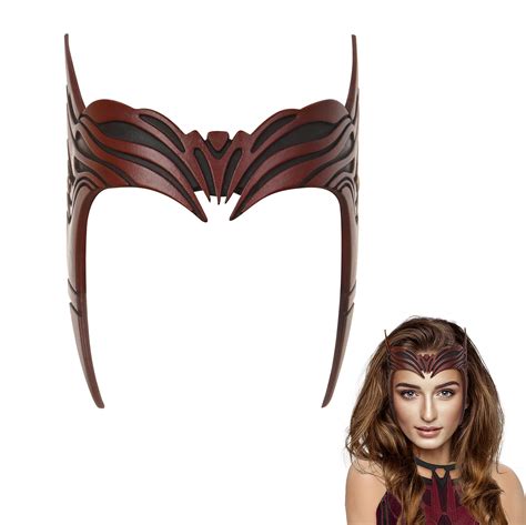 Buy CoserWorld Wanda Maximoff Headpiece, Latex Scarlet Red Witch Crown for Cosplay Halloween ...