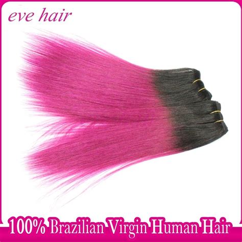 Ombre Red Hair Extension Brazilian Straight Virgin Human Hair Extension ...