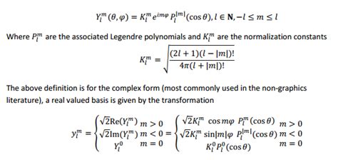 lighting - Legendre Polynomial equation in Spherical Harmonics ...