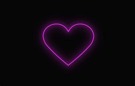 Wallpaper love, heart, neon, love, black background, neon images for ...