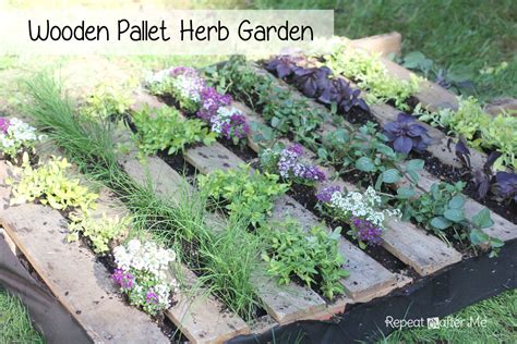 Wooden Pallet Herb Garden - Repeat Crafter Me