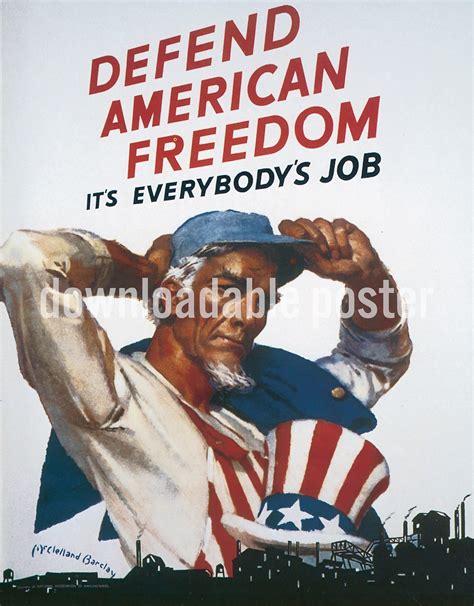 Printable Vintage Propaganda Poster Downloadable File Defend American Freedom JPG Format - Etsy