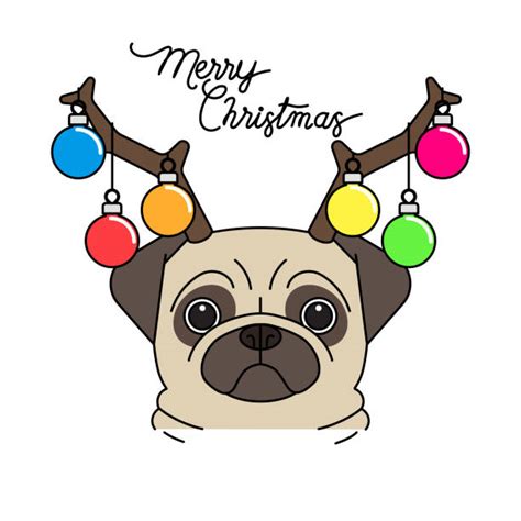 Cartoon Of A Christmas Pug Illustrations, Royalty-Free Vector Graphics & Clip Art - iStock