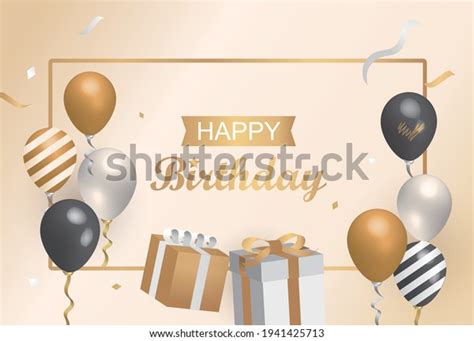 Happy Birthday Card Gold Foil Confetti Stock Vector (Royalty Free) 1941425713 | Shutterstock