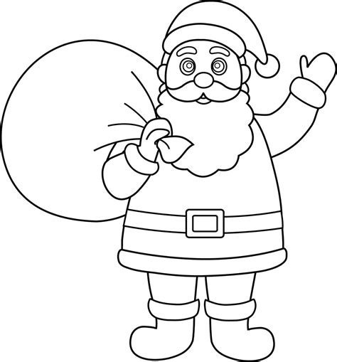 Papa Noel para colorear, pintar e imprimir