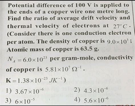 The density of copper is 9 × 10^3 Kgm^-3 and its atomic mass is 63.5u. Each copper atom provides ...