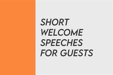 [2024] Examples Of Short Welcome Speech For Guest - TipsQuotesWishes