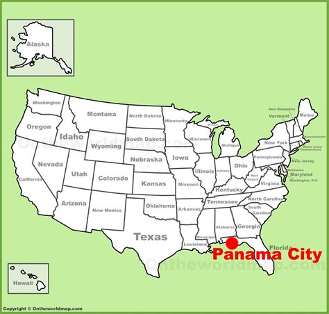 Panama City location on the U.S. Map - Ontheworldmap.com