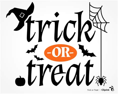 Trick or treat svg, Haloween saying svg | svg, png, eps, dxf, pdf - ClipInk