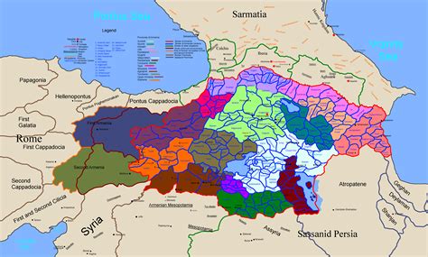 Map of the kingdom of Armenia and it's provinces, cantons, and ...