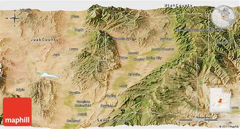 Satellite Panoramic Map of Sanpete County