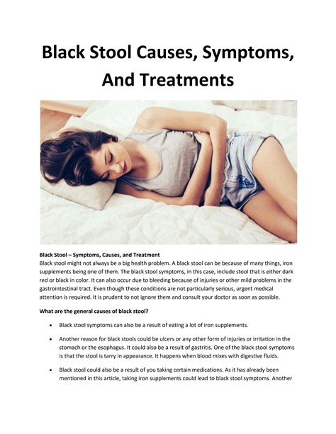 SOLUTION: Black stool causes symptoms and treatments - Studypool