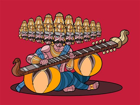 Ravana and the Rudra Veena by artofkarthik on DeviantArt