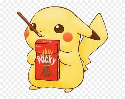 💖not My Art💖 Pikachu Is Eating Pocky Kawaii Pikachu - Kawaii Pikachu ...