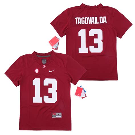 New Alabama Crimson Tide 13 Tua Tagovailoa Red Youth College Football ...