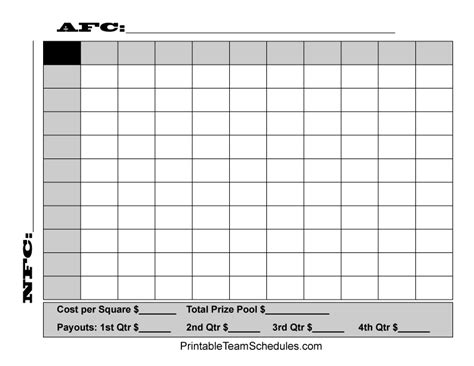 Super Bowl Squares 2024 Printable