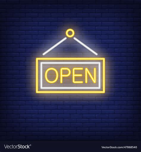 Open door neon sign Royalty Free Vector Image - VectorStock