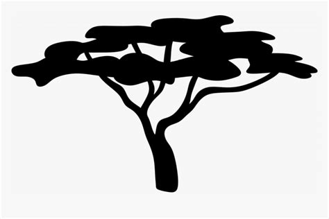 African Savannah Tree Silhouette, HD Png Download - kindpng