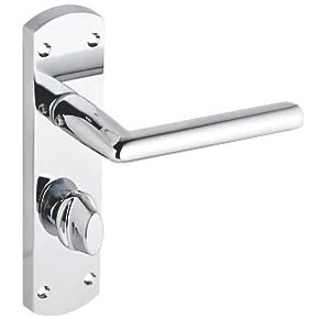 Smith & Locke Crane Fire Rated WC Door Handles Pair Polished Chrome | Bathroom Door Handles ...