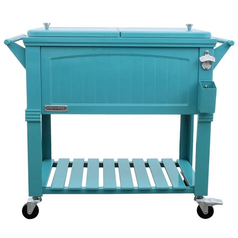Buy Permasteel 80-Qt Antique Patio Cooler for Outside | Outdoor Beverage Cooler Bar Cart ...