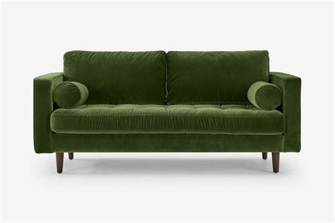 Scott 3 Seater Velvet Sofa | Green Velvet 3 Seater Sofa | Splendour ...