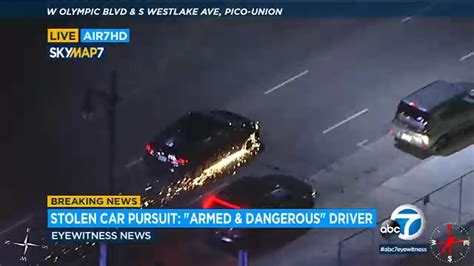 FULL CHASE: Sparks fly as LAPD chases GTA suspect driving on shredded ...